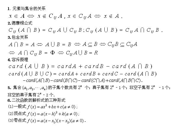 2022年福建成考高起点数学常用公式1