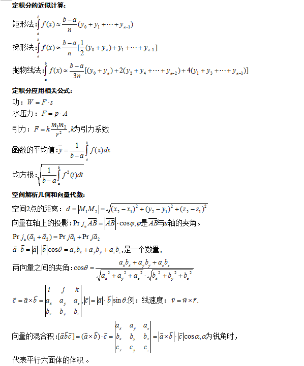 2021年福建成考专升本数学必备公式（一）