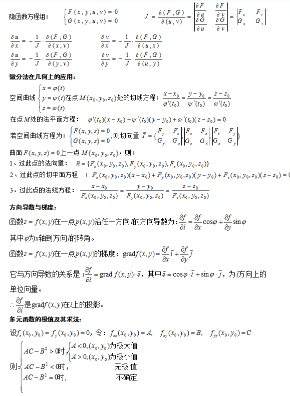 2021年福建成考专升本高等数学一复习公式5