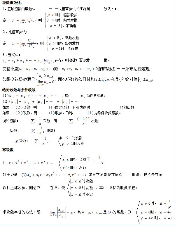 2021年福建成考专升本高等数学一复习公式9